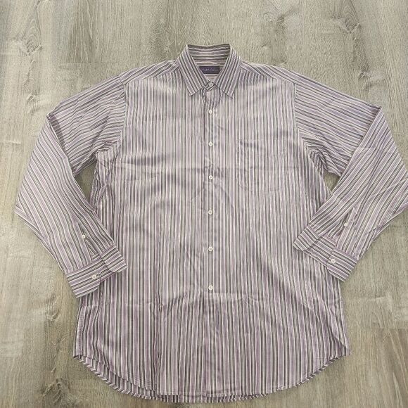 Ralph Lauren Mens Purple Label Button Up Dress Shirt Size Large Made in Italy - Picture 1 of 10